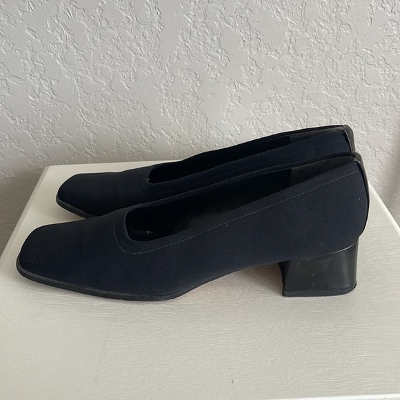 Vintage 90's Stuart Weitzman Chunky Heels With Y2K Flairlo Micro Stretch Size 9 - Picture 6 of 10